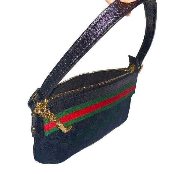 Gucci web black Gg canvas with gold charm tote mini bag - Picture 11 of 15